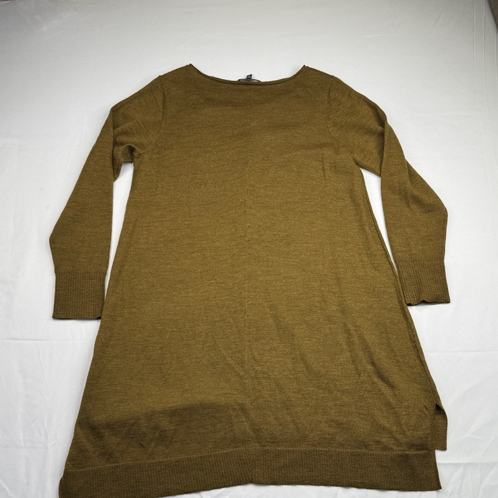 Eileen Fisher Olive Green Sweater dress - Crew Neck size Medium M long sleeve - Picture 6 of 6